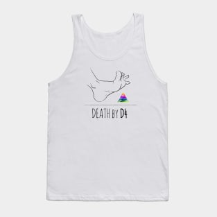 Death by D4 - rainbow & black - LGBTQ+ ttrpg dice Tank Top